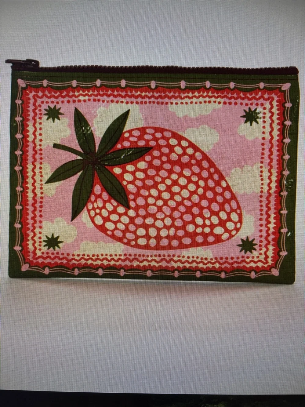 Strawberry Print Zip Pouch from BlueQ.